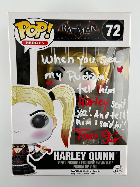 Funko POP Batman Arkham Knight HARLEY QUINN SIGNED AUTO W/ INSCRIPTIONS by Tara Strong #72 w/ COA JSA AUTHENTIC CERTIFIED AUTOGRAPH